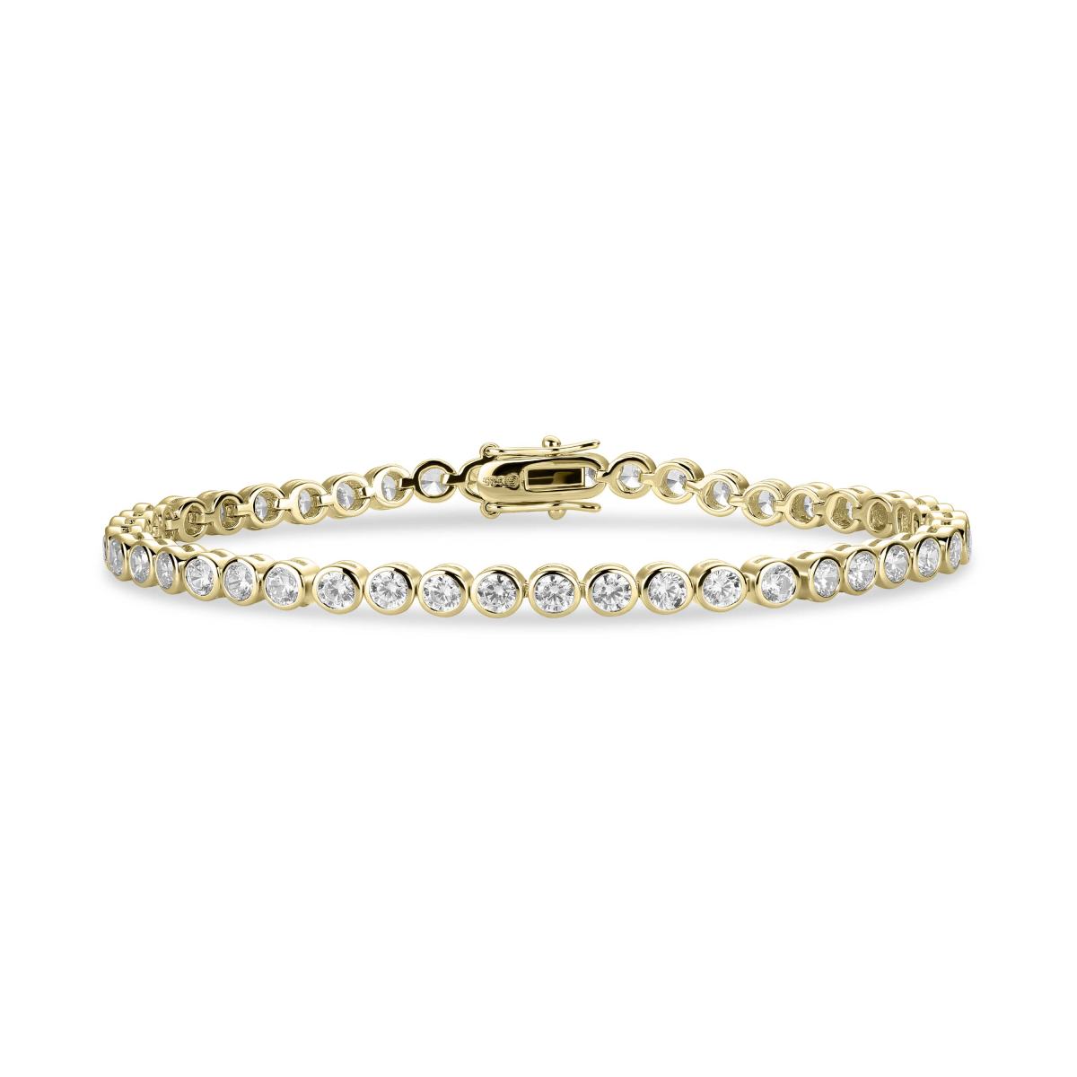 Gisser Armband Zilver Geel Verguld Zirkonia Wit – TR3Y