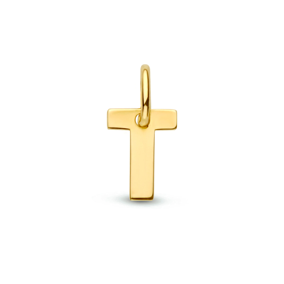 Hanger letter T 6 mm 14K geelgoud #Letter_T