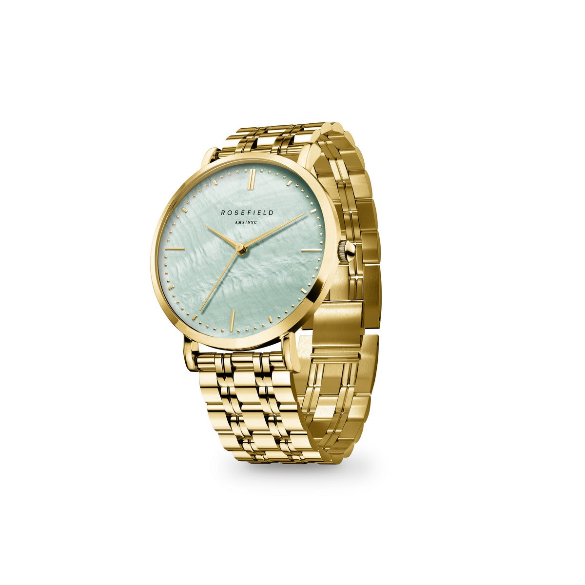 Rosefield horloge UGGSG-U37 The Upper East Side Green Pearl Gold - PansiteNederland.nl