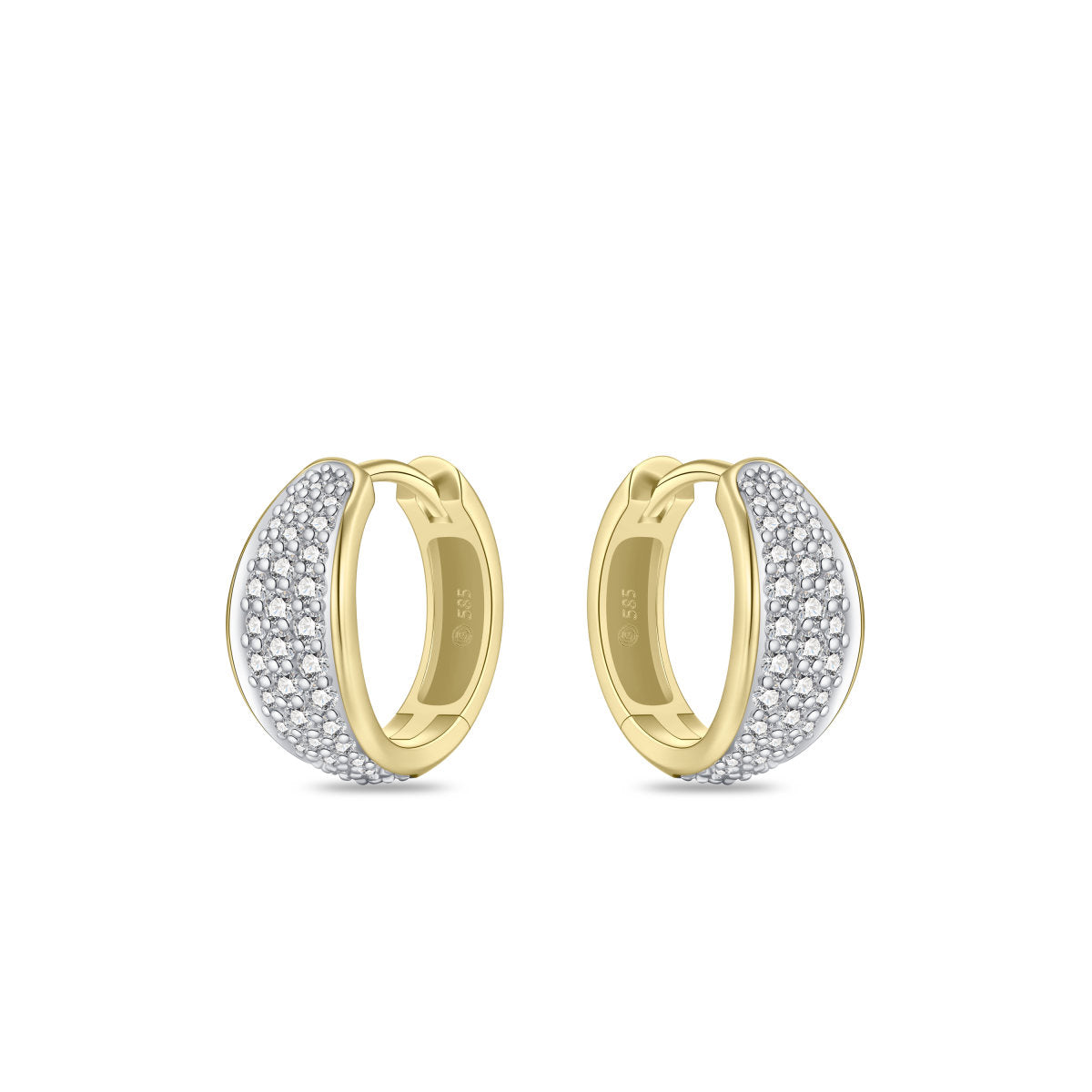 Gisser Oorringen 14K Bicolor Goud Lab grown diamant – VBLKC1000/15