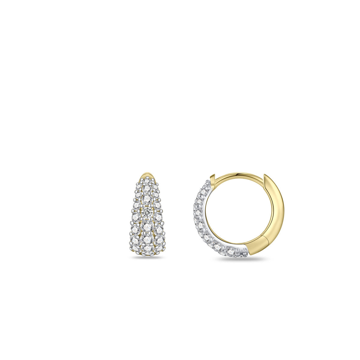 Gisser Oorringen 14K Bicolor Goud Lab grown diamant – VBLKC1001/12 – foto 3