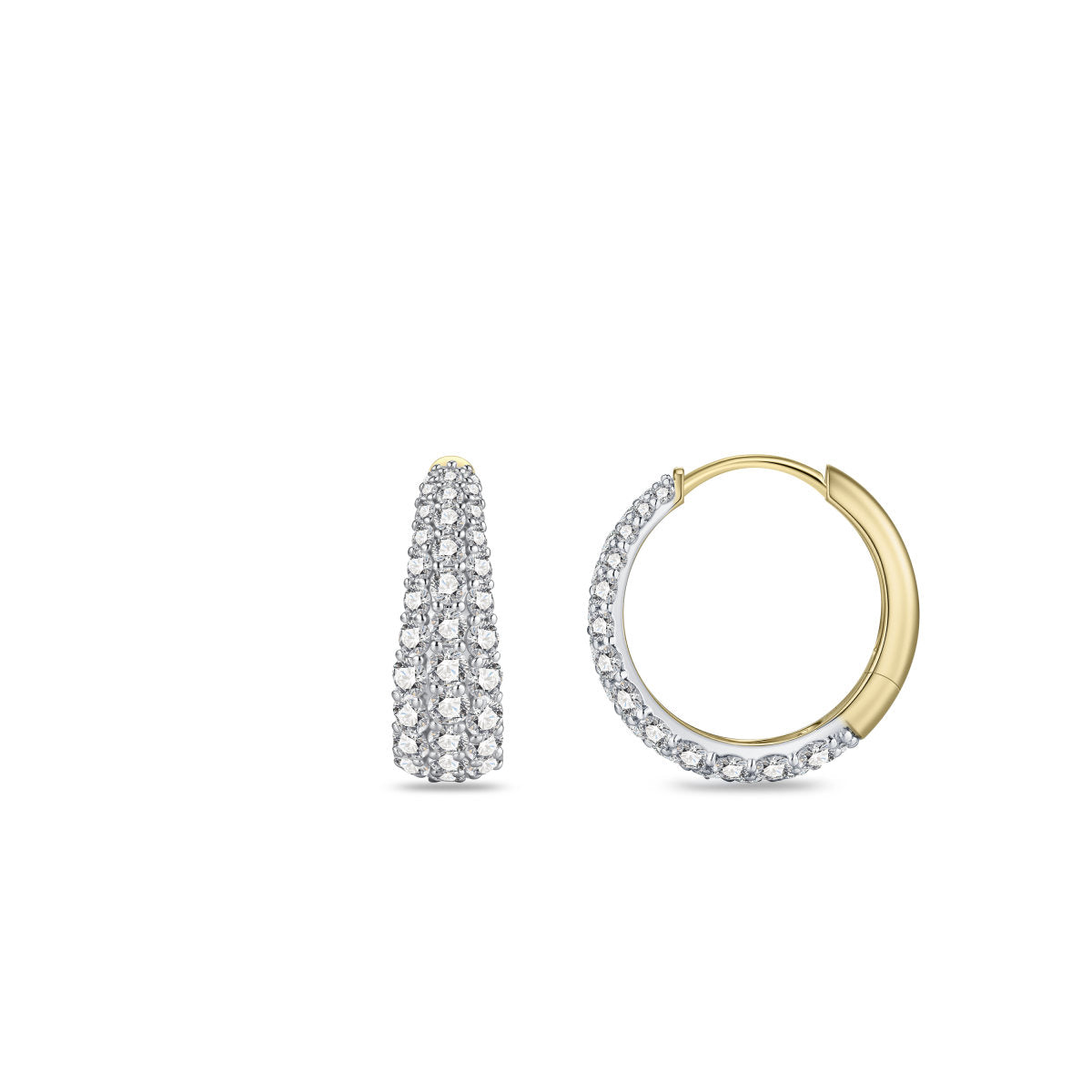 Gisser Oorringen 14K Bicolor Goud Lab grown diamant – VBLKC1001/15 – foto 3