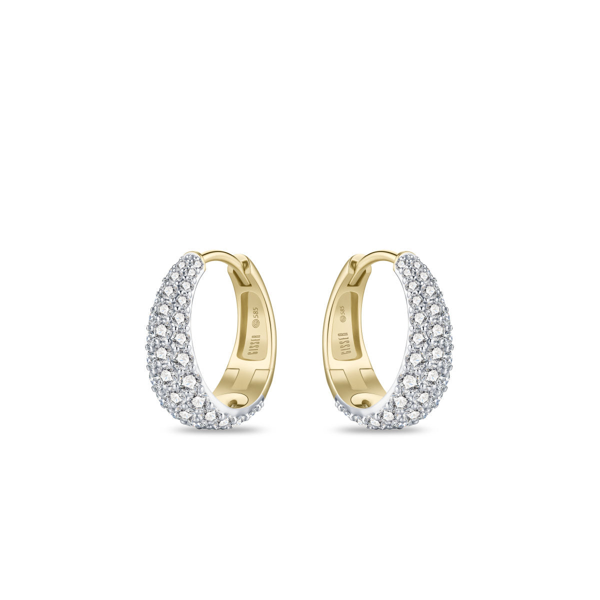 Gisser Oorringen 14K Bicolor Goud Lab grown diamant – VBLKC1001/15