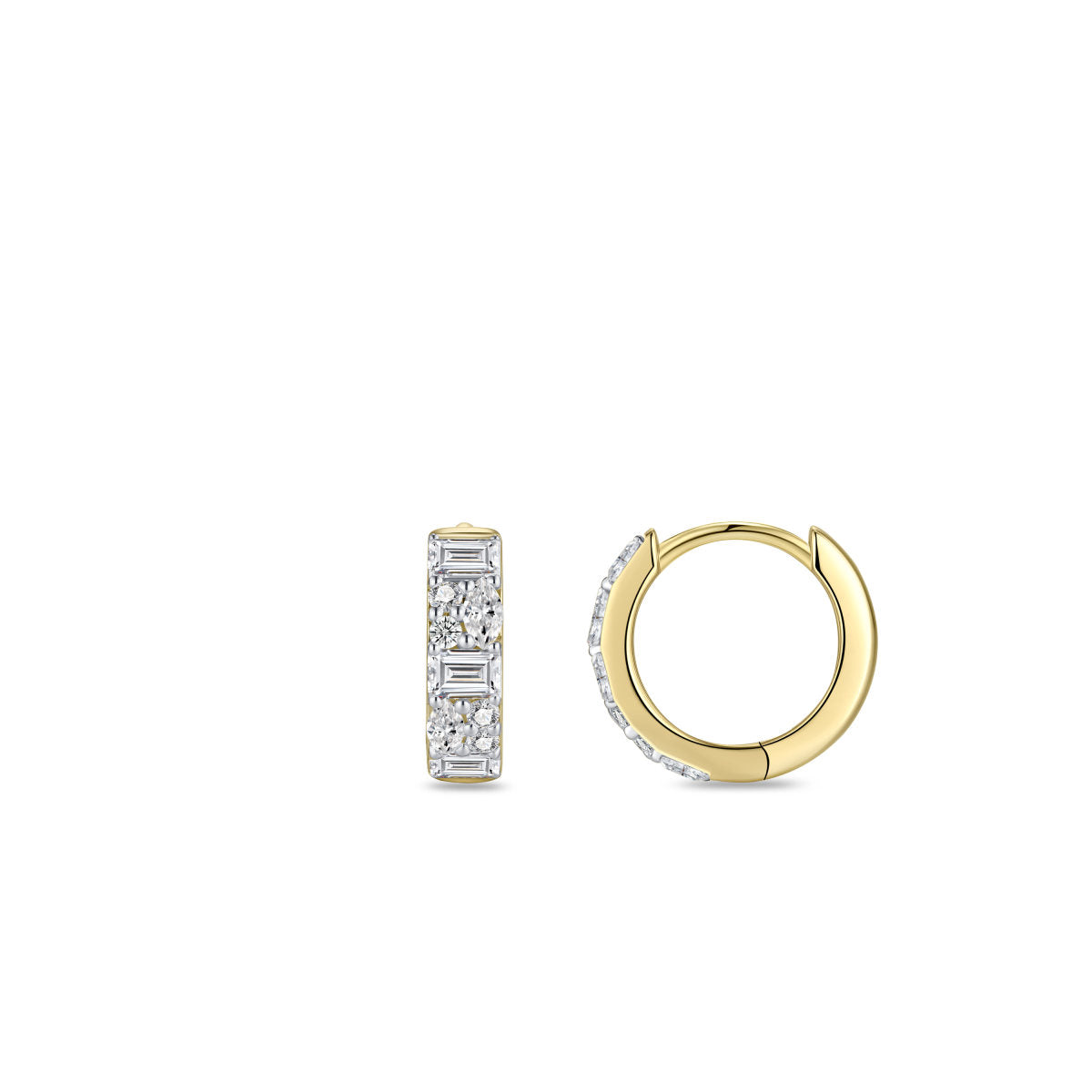 Gisser Oorringen 14K Bicolor Goud Lab grown diamant – VBLKC1054 – foto 3