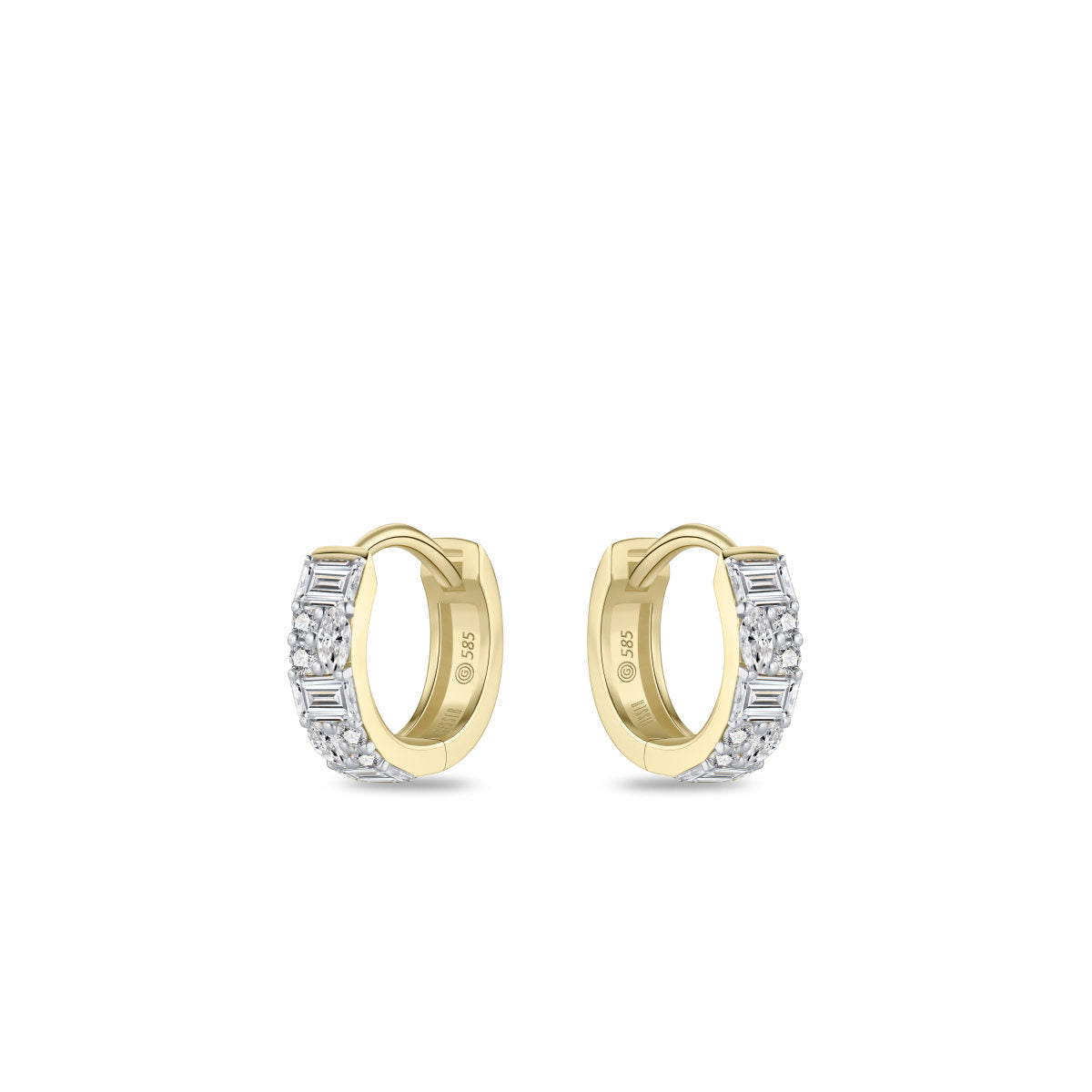 Gisser Oorringen 14K Bicolor Goud Lab grown diamant – VBLKC1054