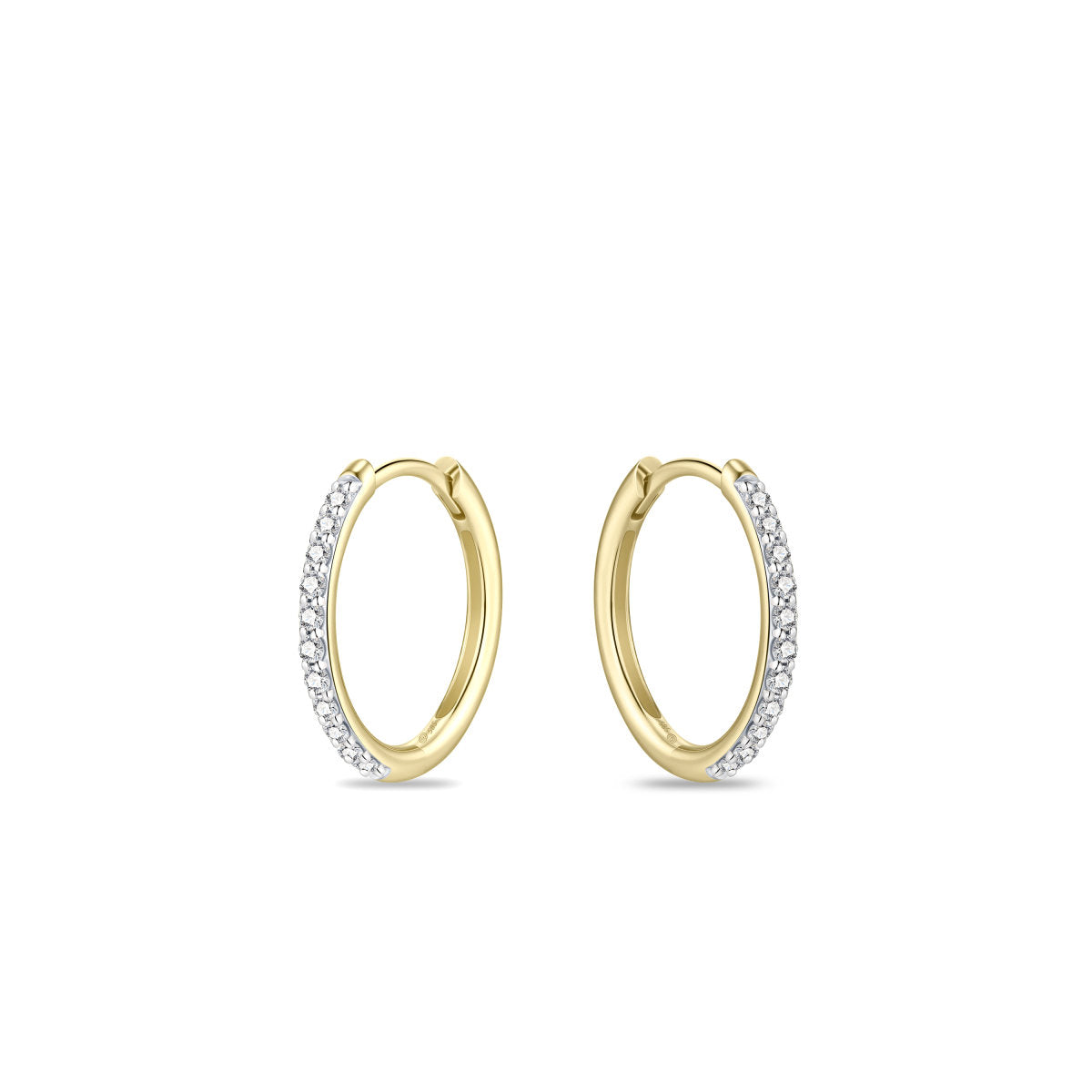 Gisser Oorringen 14K Bicolor Goud Lab grown diamant – VBLKCK1/15