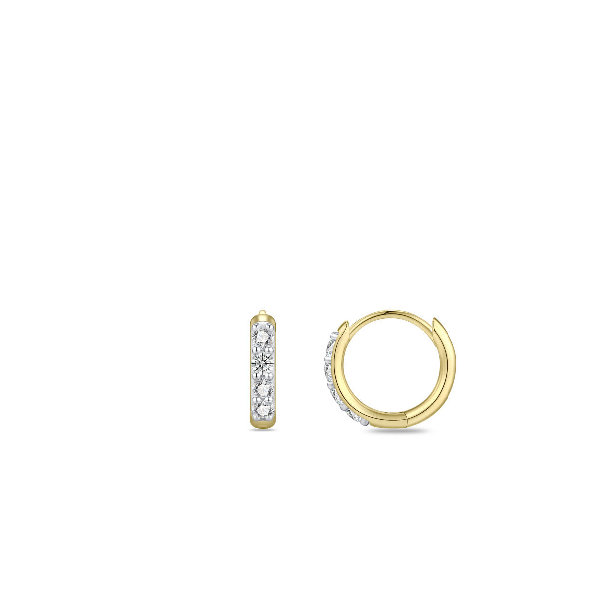 Gisser Oorringen 14K Bicolor Goud Lab grown diamant – VBLKCK2/10 – foto 3