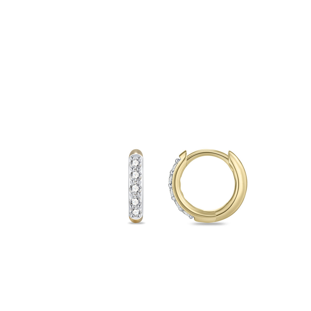 Gisser Oorringen 14K Bicolor Goud Lab grown diamant – VBLKCK2/12 – foto 3