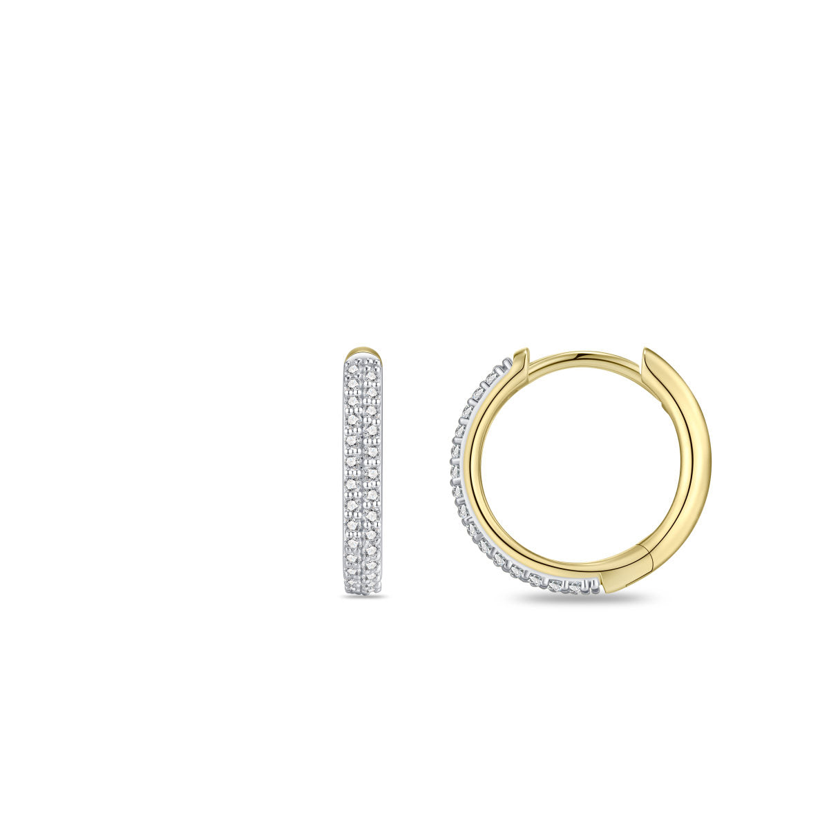 Gisser Oorringen 14K Bicolor Goud Lab grown diamant – VBLKCS2/15 – foto 3