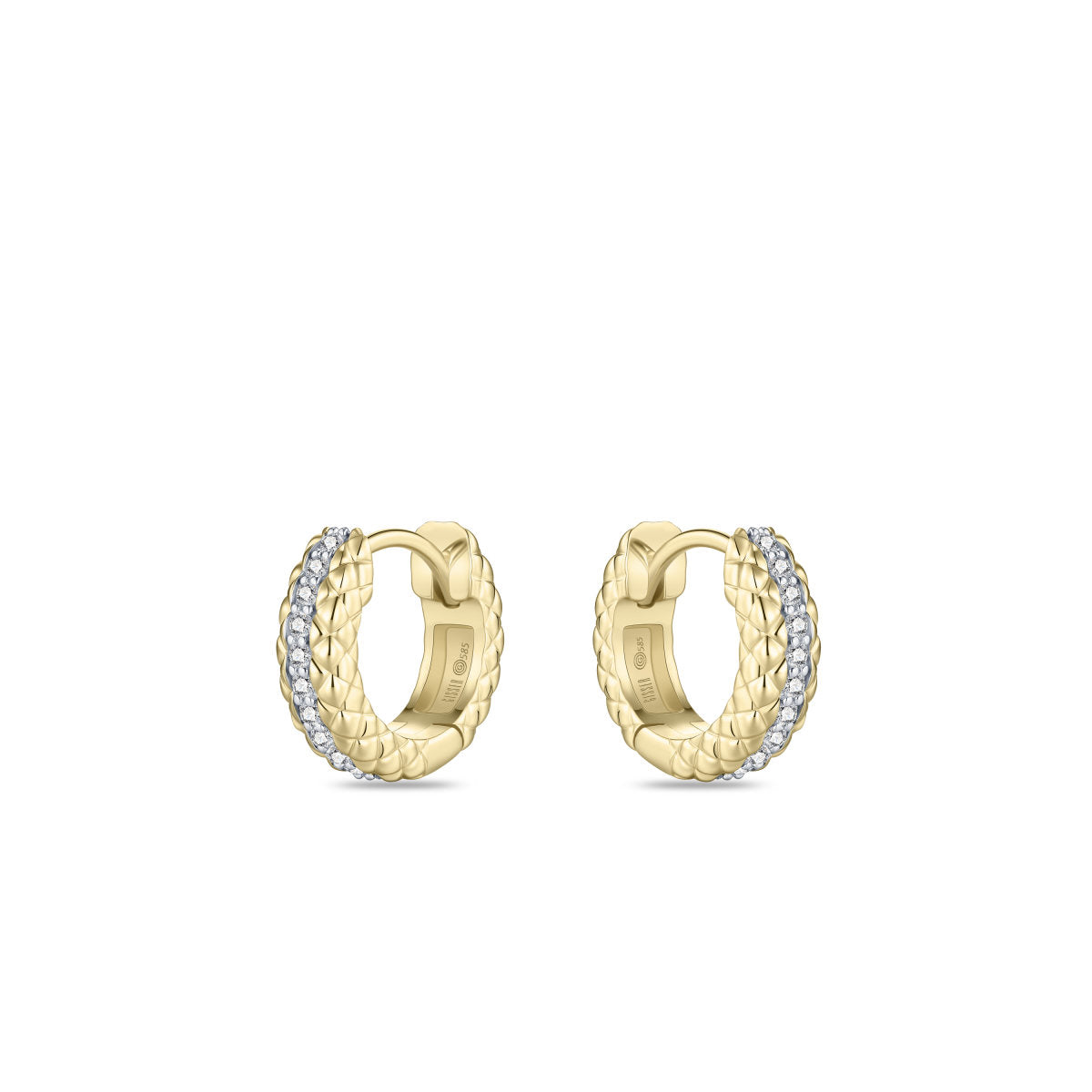 Gisser Oorbellen 14K Bicolor Goud Lab grown diamant – VBLKCT4/12