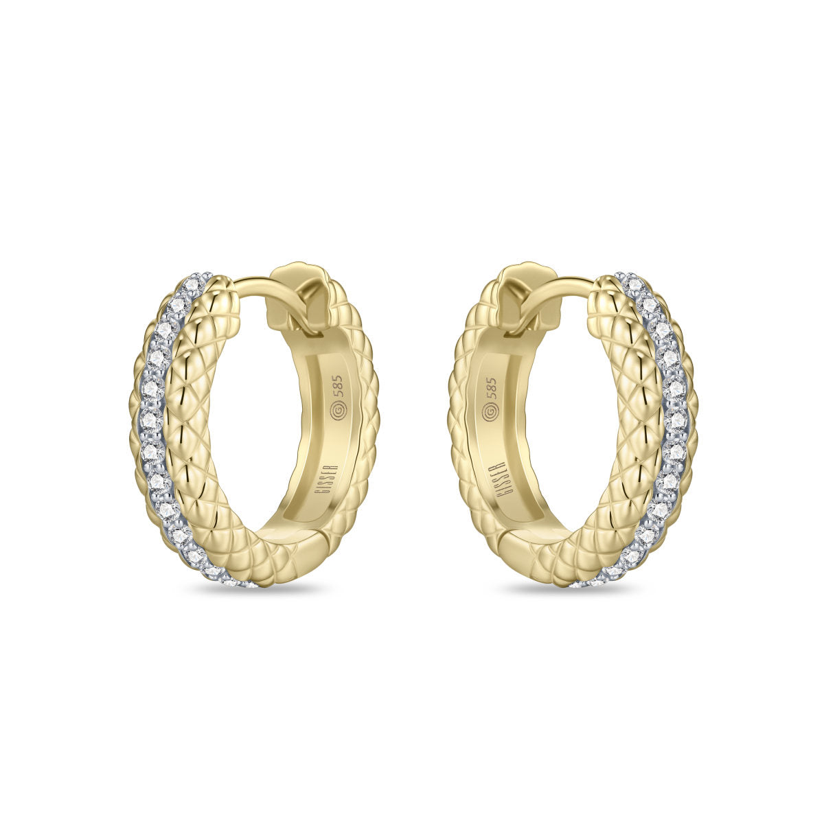 Gisser Oorbellen 14K Bicolor Goud Lab grown diamant – VBLKCT4/15