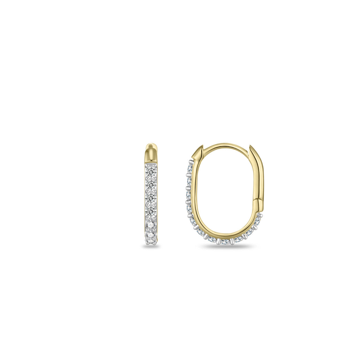Gisser Oorringen 14K Bicolor Goud Lab grown diamant – VBLKCU2/15 – foto 3