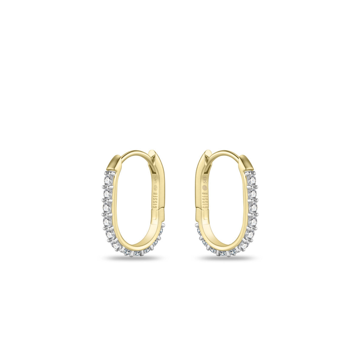 Gisser Oorringen 14K Bicolor Goud Lab grown diamant – VBLKCU2/15