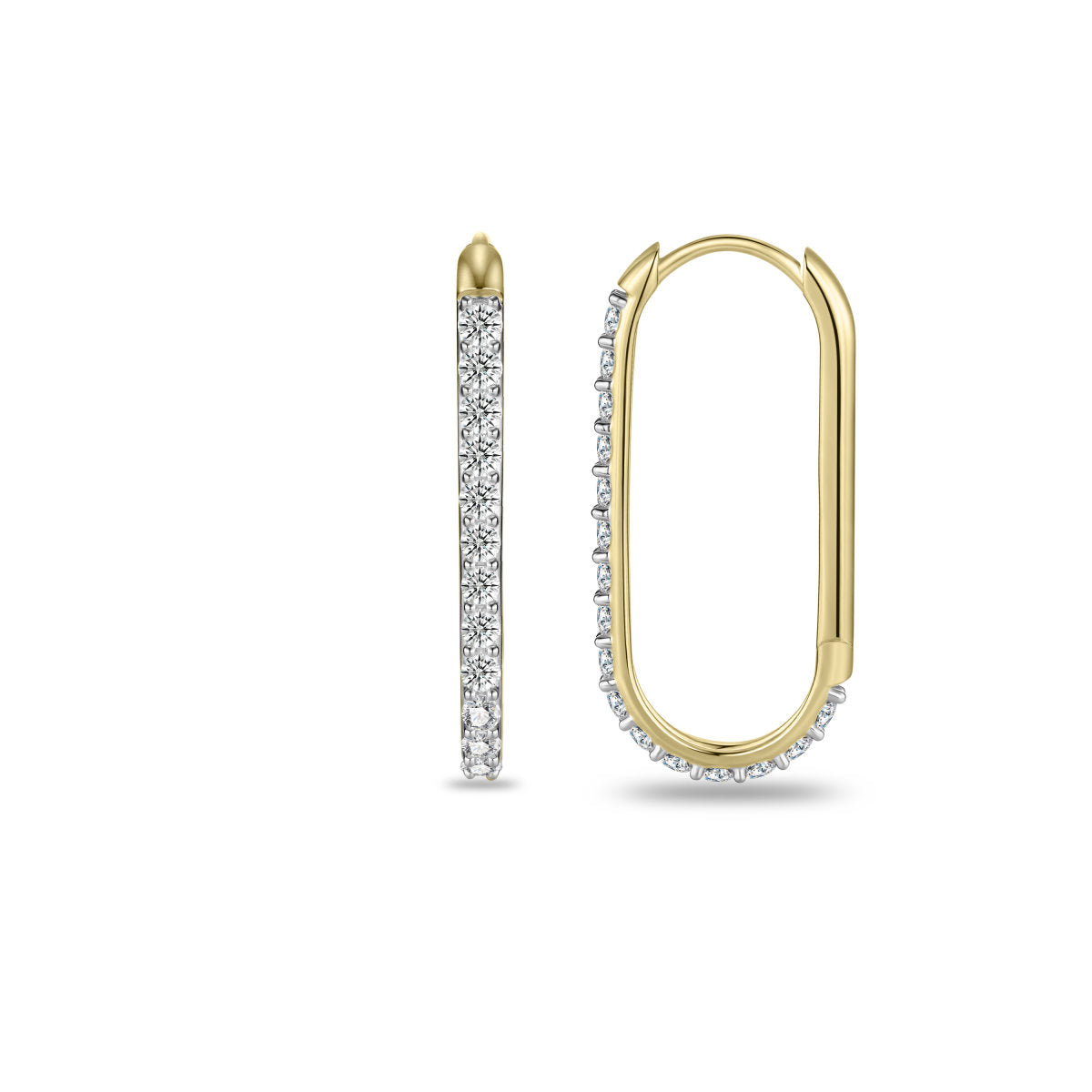 Gisser Oorringen 14K Bicolor Goud Lab grown diamant – VBLKCU2/25 – foto 3