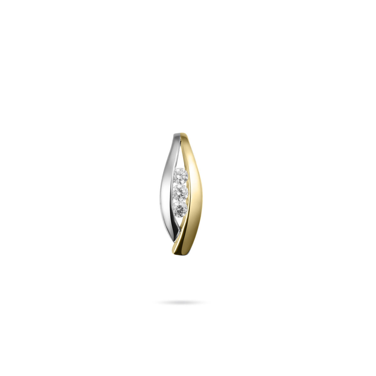 Gisser Hanger 14K Bicolor Goud Zirkonia Wit – VBP017