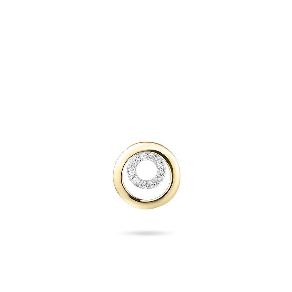 Gisser Hanger 14K Bicolor Goud Zirkonia Wit – VBP019