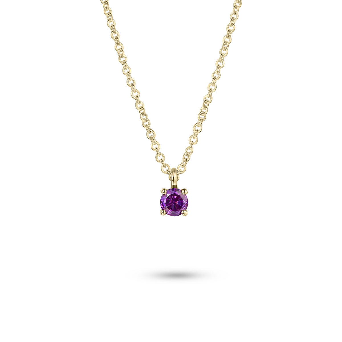 Gisser Ketting 14K Geelgoud Amethist 42+3 cm – VGAN001/3
