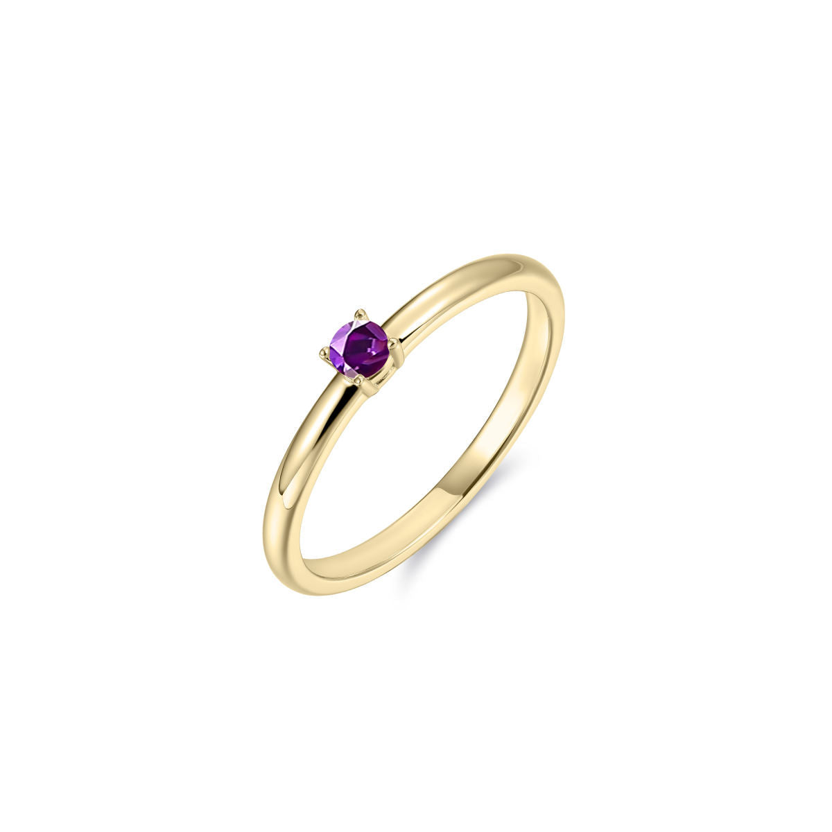 Gisser Ring 14K Geelgoud Amethist – VGAR003
