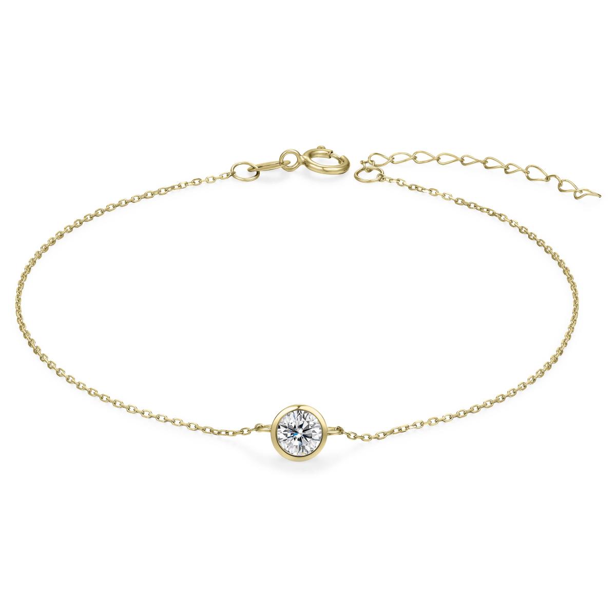 Gisser Armband 14K Geelgoud Zirkonia Wit 17+3 cm – VGB002
