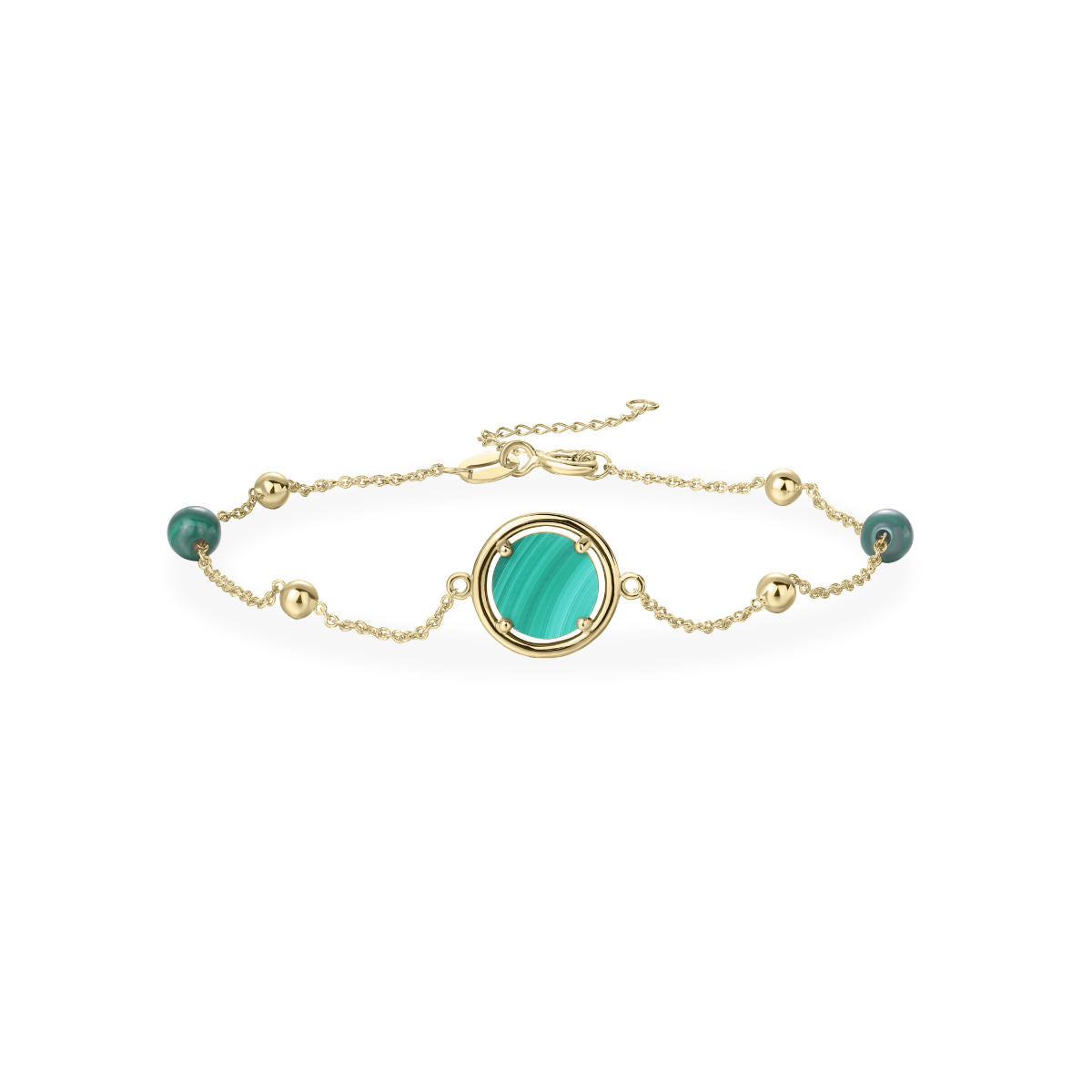 Gisser Armband 14K Geelgoud Malachiet Groen – VGB016G