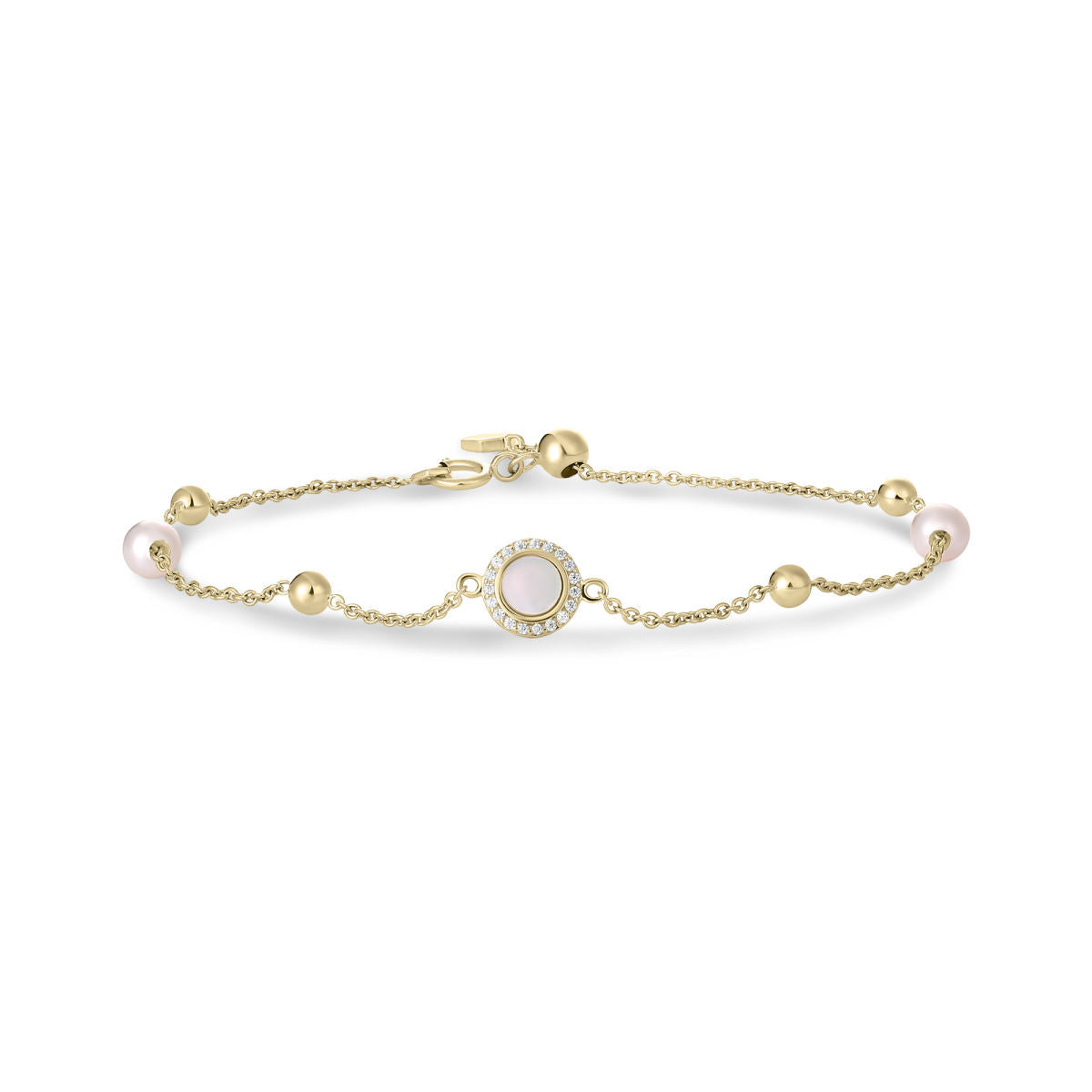 Gisser Armband 14K Geelgoud Zoetwaterparel 18,5 cm – VGB030