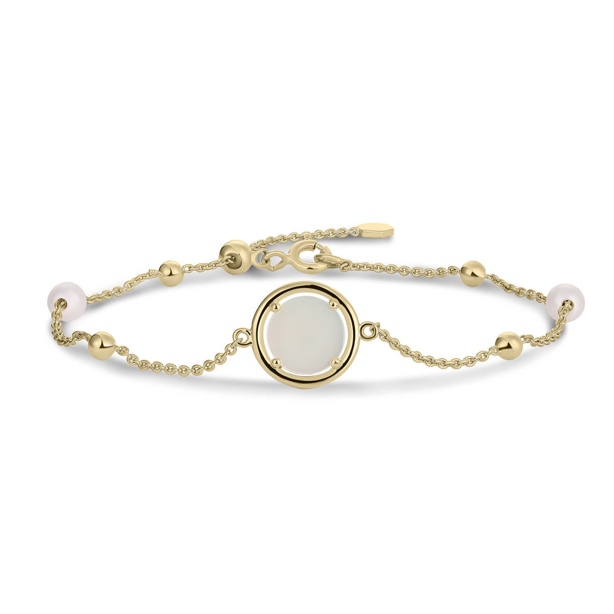 Gisser Armband 14K Geelgoud Zoetwaterparel 18,5 cm – VGB036