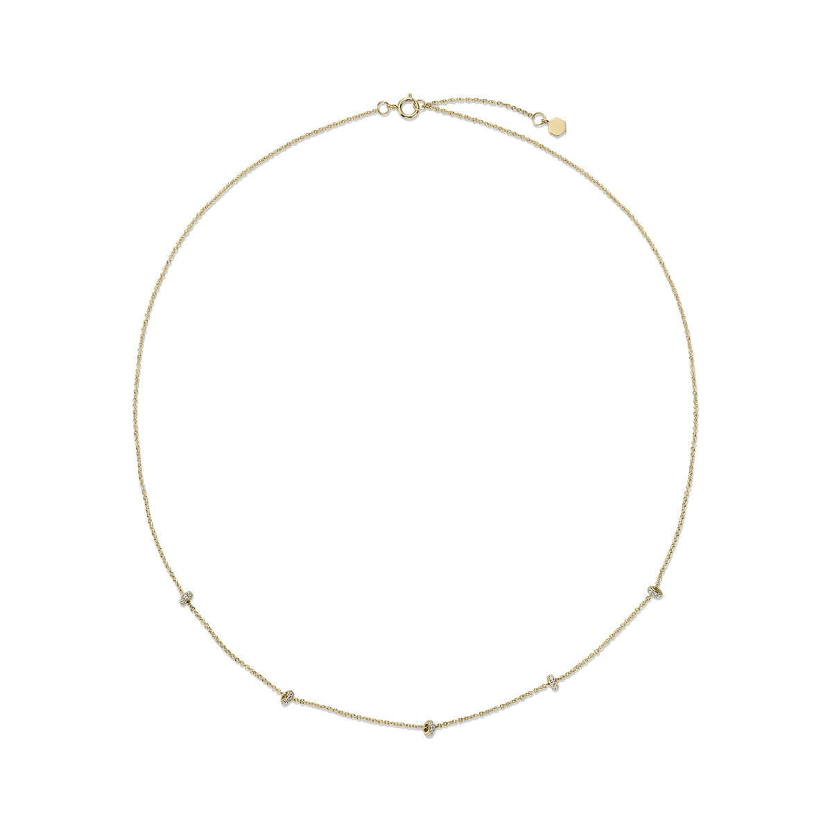 Gisser Ketting 14K Geelgoud Diamant 42+3 cm – VGDN006 – foto 2