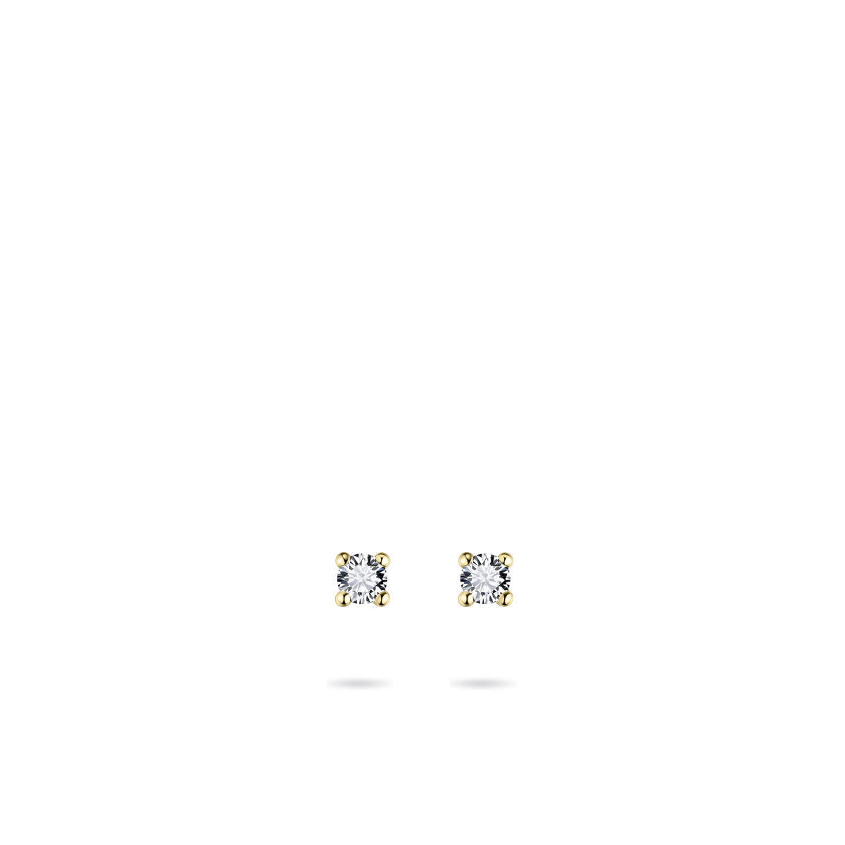 Gisser Oorbellen 14K Geelgoud Zirkonia Wit – VGE001/3