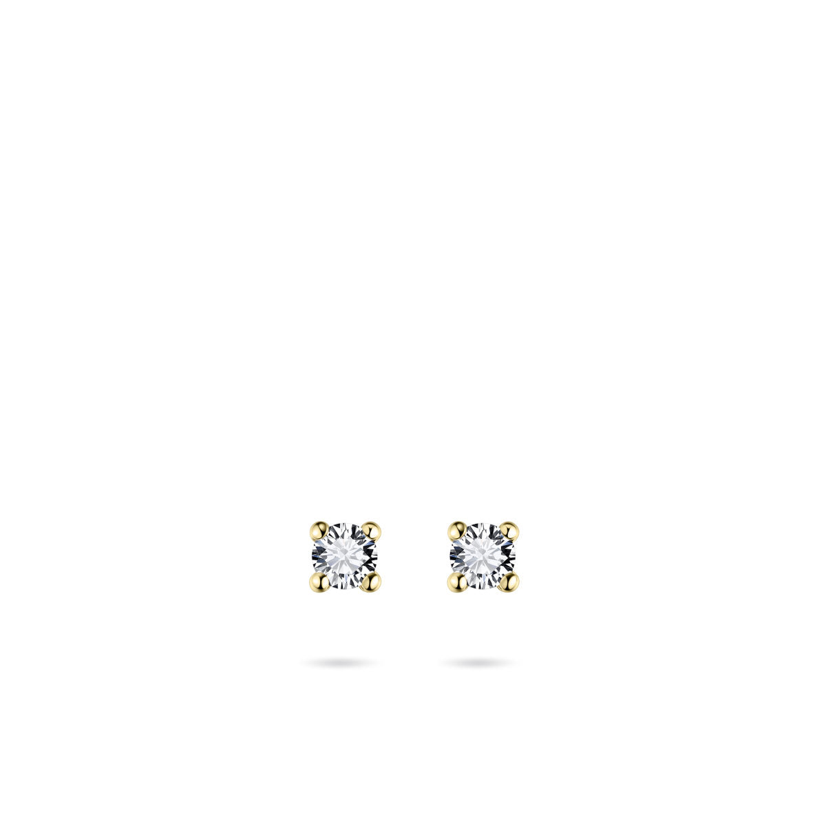 Gisser Oorbellen 14K Geelgoud Zirkonia Wit – VGE001/4