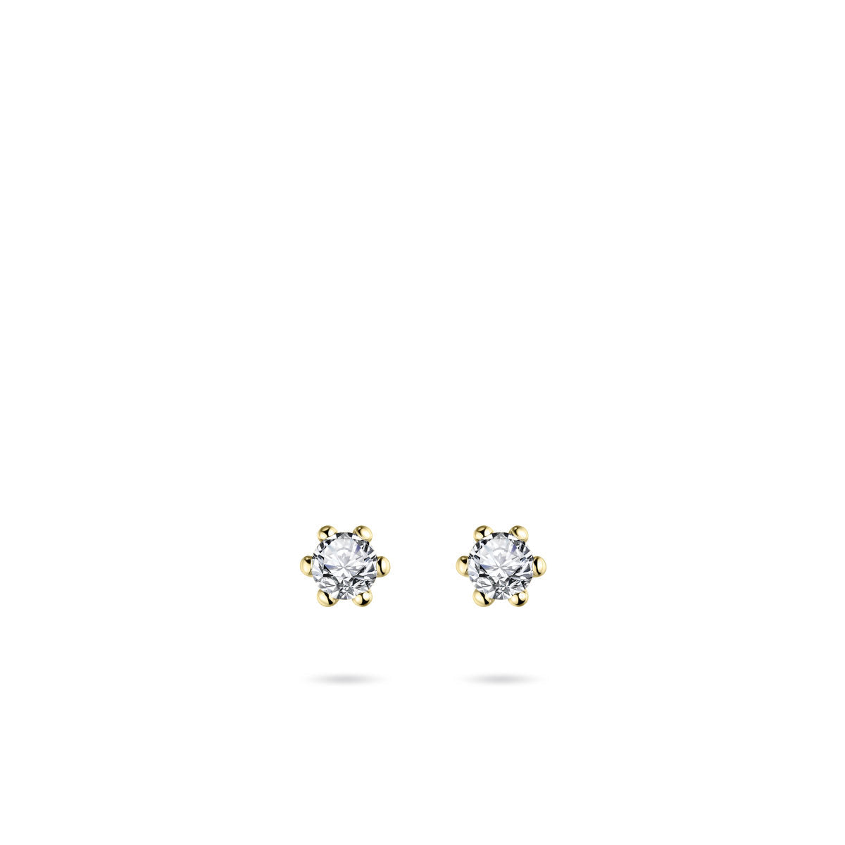 Gisser Oorbellen 14K Geelgoud Zirkonia Wit – VGE002/4