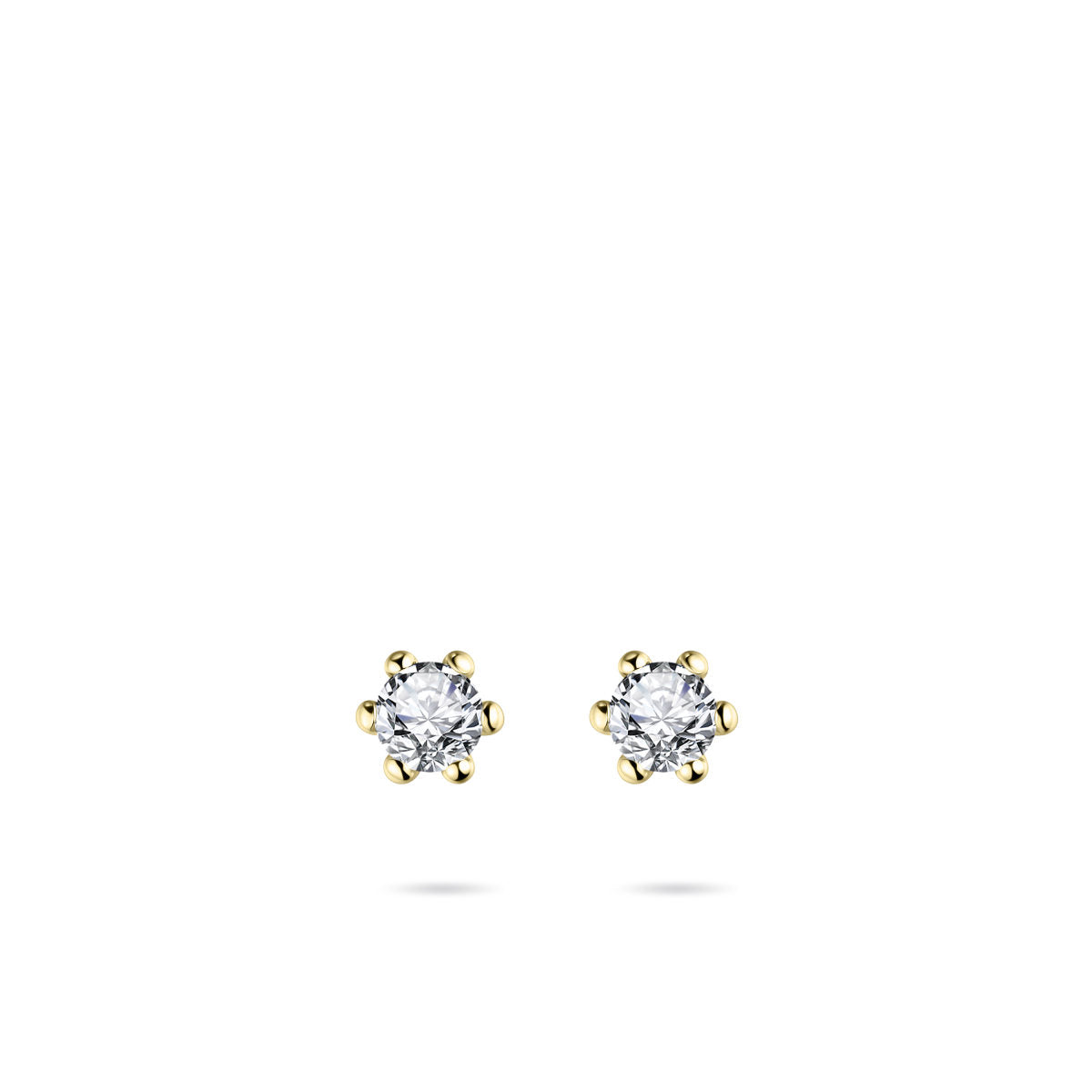Gisser Oorbellen 14K Geelgoud Zirkonia Wit – VGE002/5