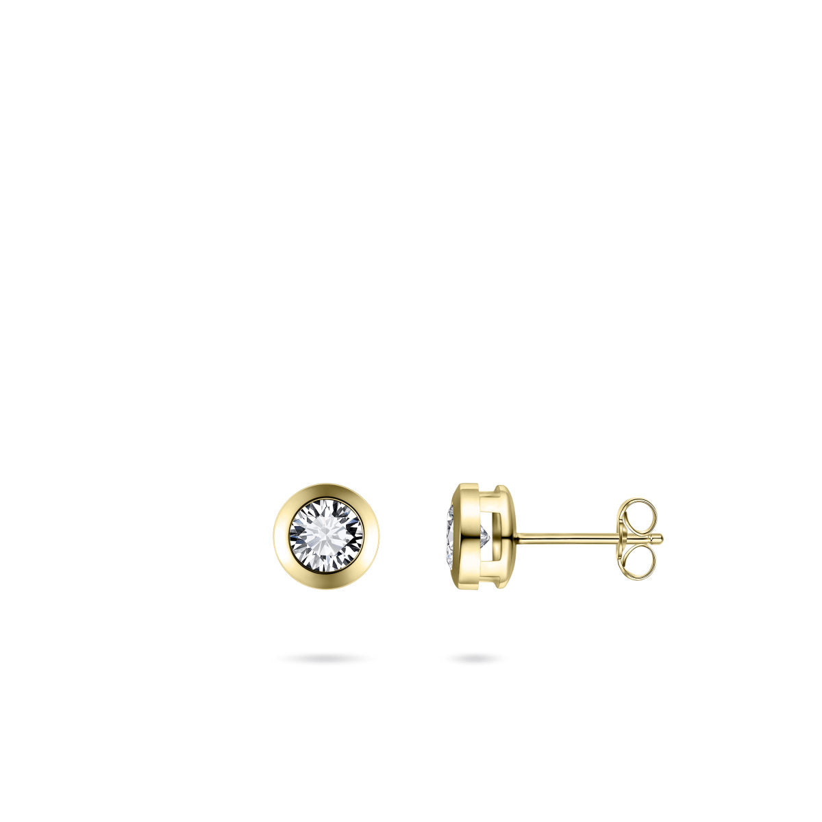 Gisser Oorbellen 14K Geelgoud Zirkonia Wit – VGE003/4 – foto 3