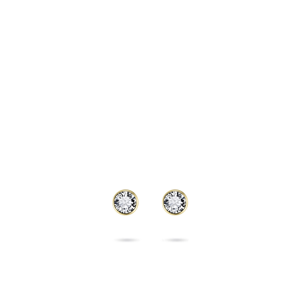 Gisser Oorbellen 14K Geelgoud Zirkonia Wit – VGE004/4