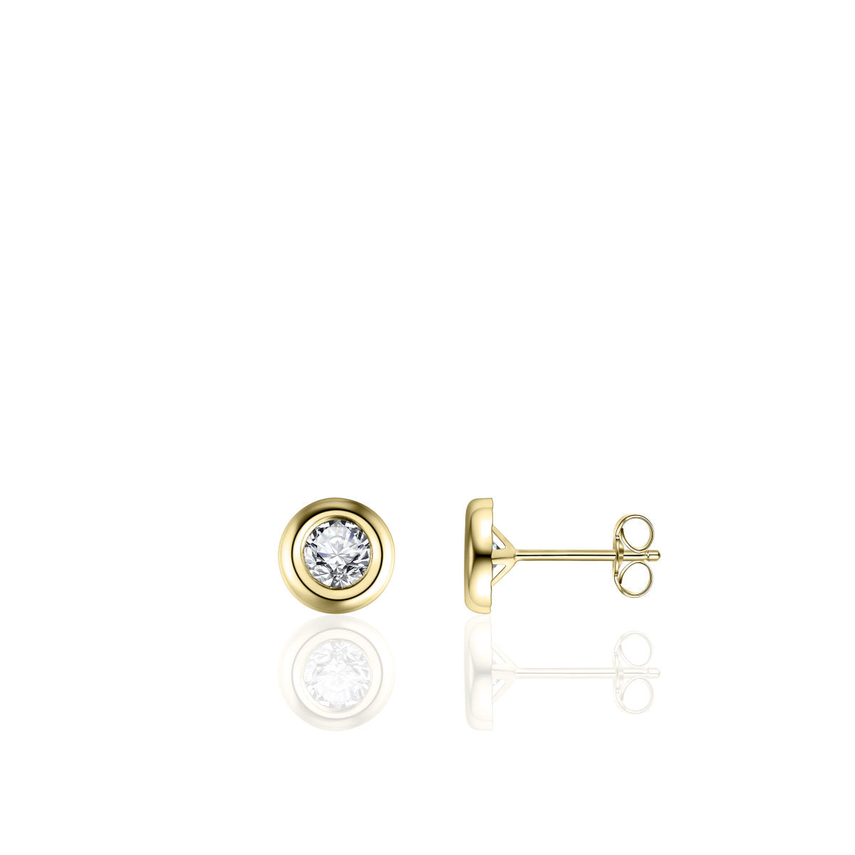 Gisser Oorbellen 14K Geelgoud Zirkonia Wit – VGE009/4