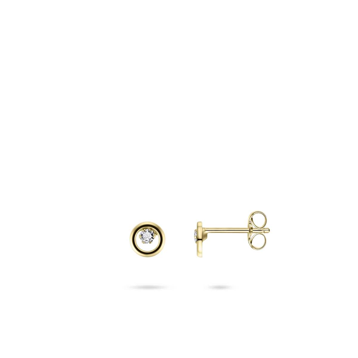 Gisser Oorbellen 14K Geelgoud Zirkonia Wit – VGE020 – foto 3