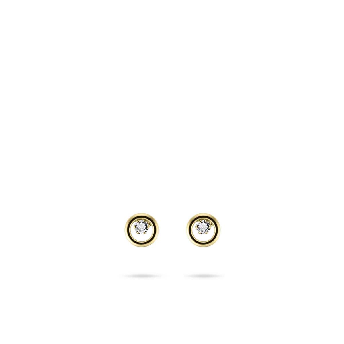 Gisser Oorbellen 14K Geelgoud Zirkonia Wit – VGE020