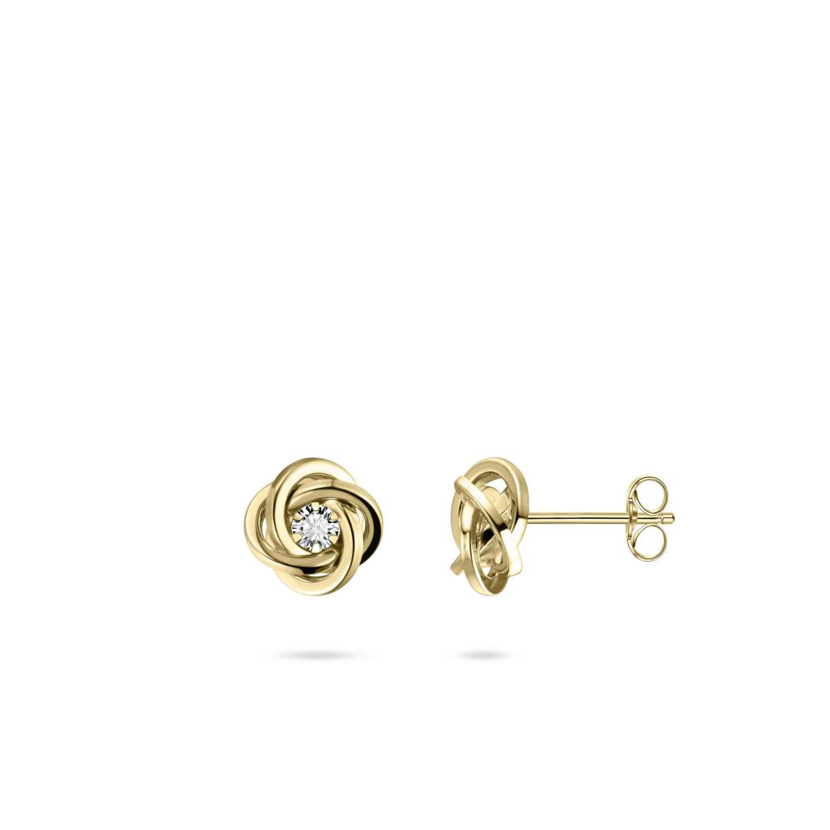 Gisser Oorbellen 14K Geelgoud Zirkonia Wit – VGE022 – foto 3