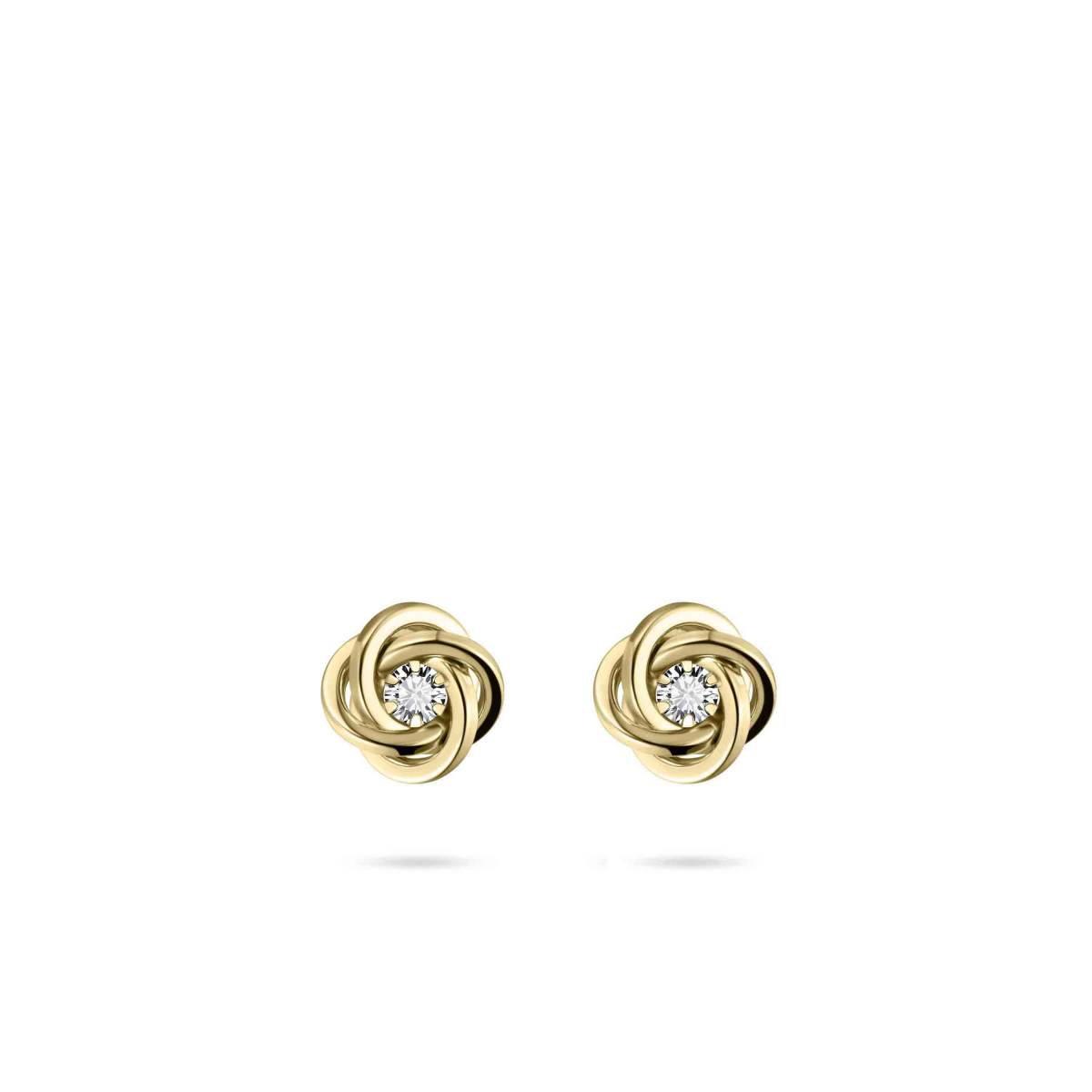 Gisser Oorbellen 14K Geelgoud Zirkonia Wit – VGE022