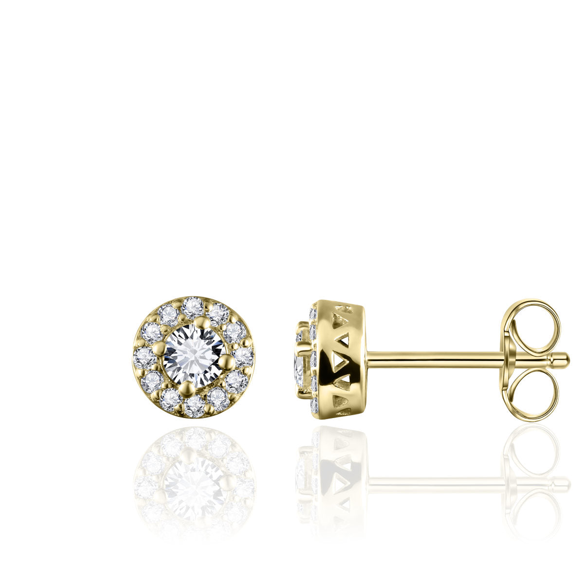 Gisser Oorbellen 14K Geelgoud Zirkonia Wit – VGE027