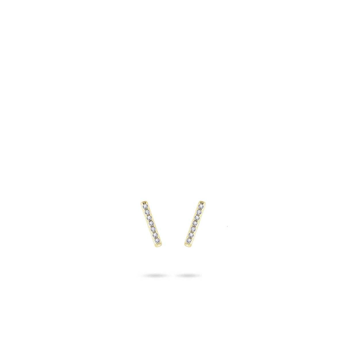 Gisser Oorbellen 14K Geelgoud Zirkonia Wit – VGE029