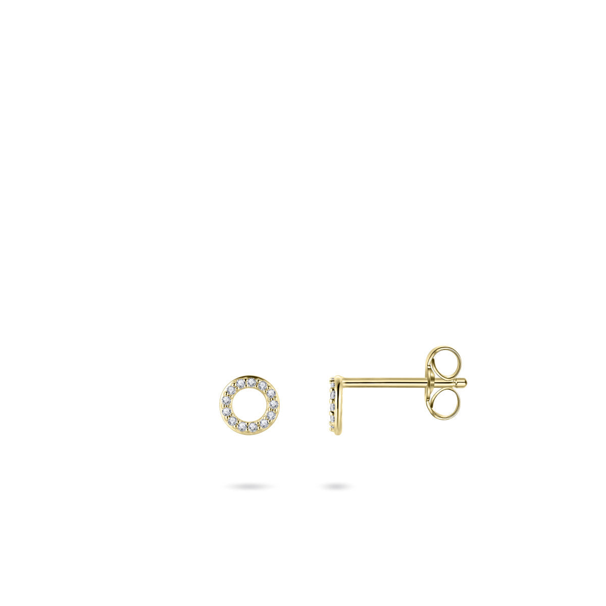 Gisser Oorbellen 14K Geelgoud Zirkonia Wit – VGE035 – foto 3