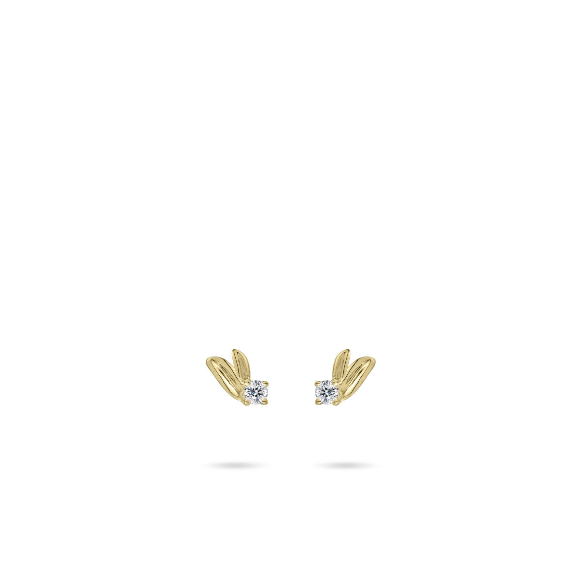 Gisser Oorbellen 14K Geelgoud Zirkonia Wit – VGE040