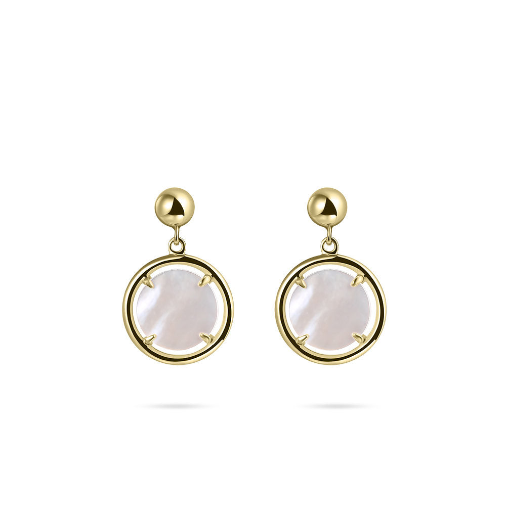 Gisser Oorbellen 14K Geelgoud Zirkonia Parelmoer – VGE050
