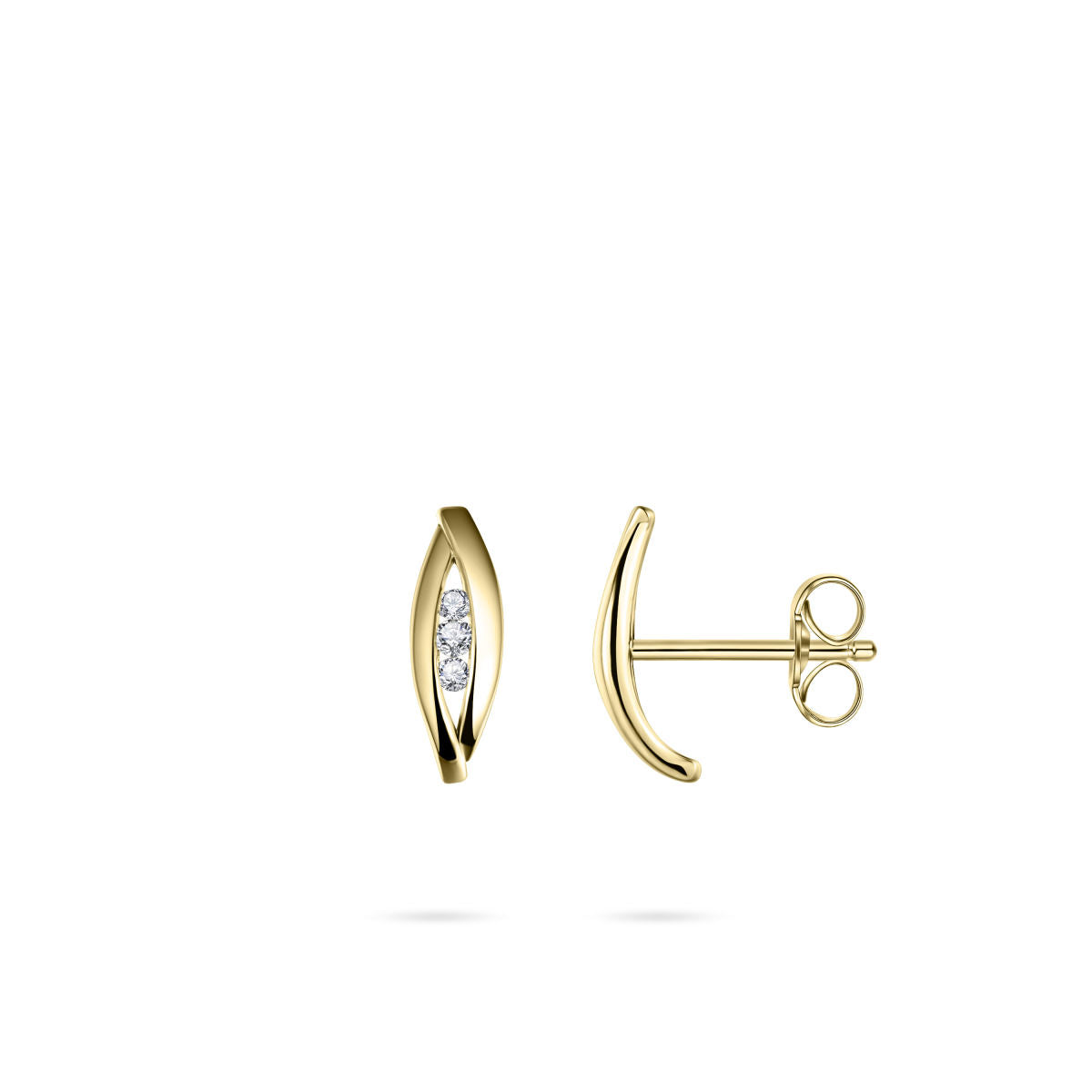 Gisser Oorbellen 14K Geelgoud Zirkonia Wit – VGE058