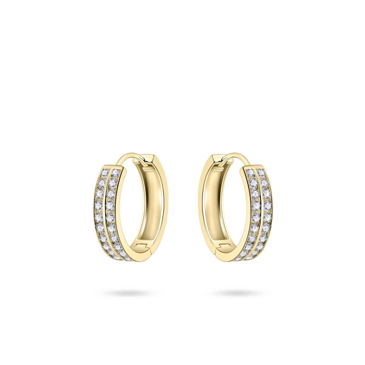 Gisser Oorbellen 14K Geelgoud Zirkonia Wit – VGKA3/15