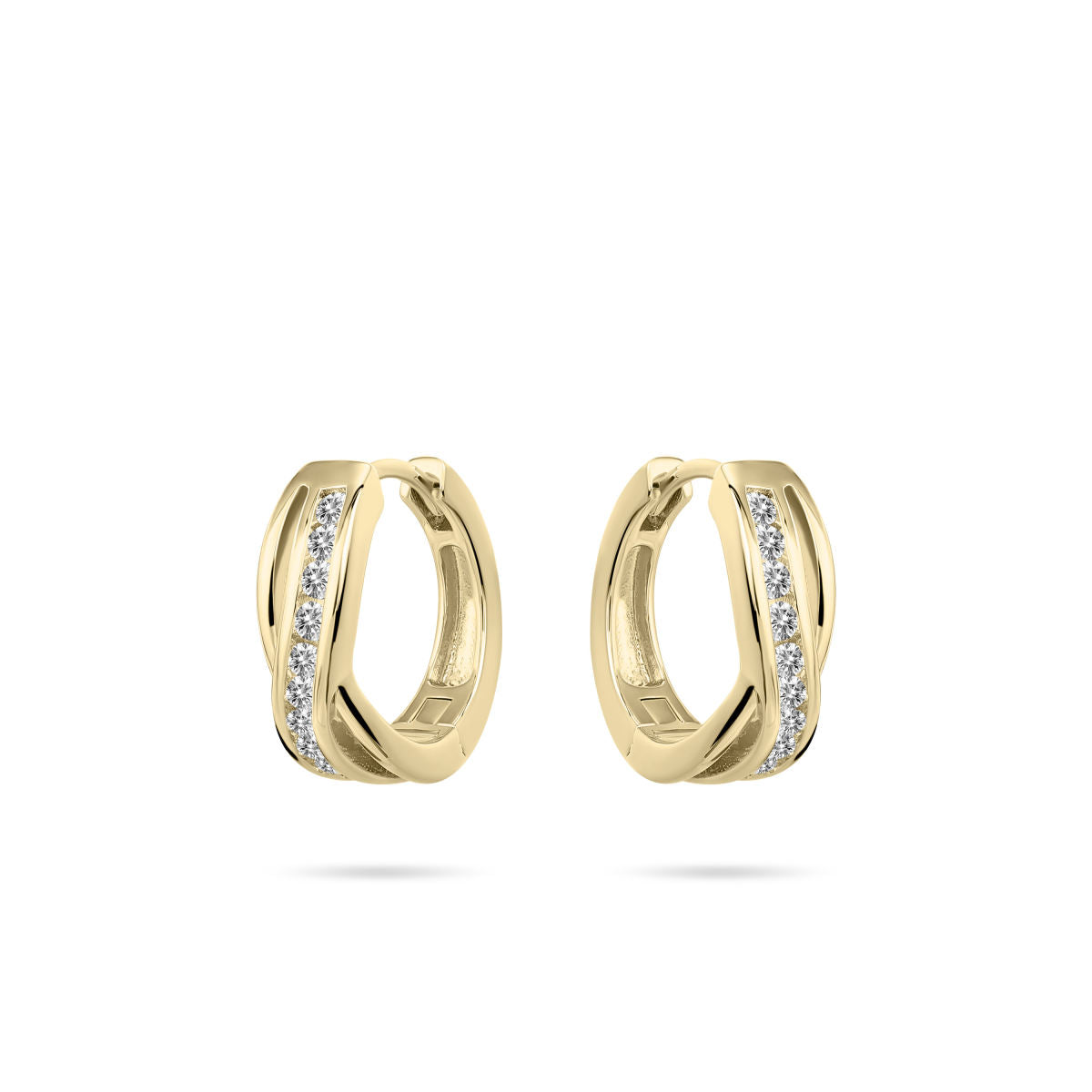 Gisser Oorbellen 14K Geelgoud Zirkonia Wit – VGKC1012