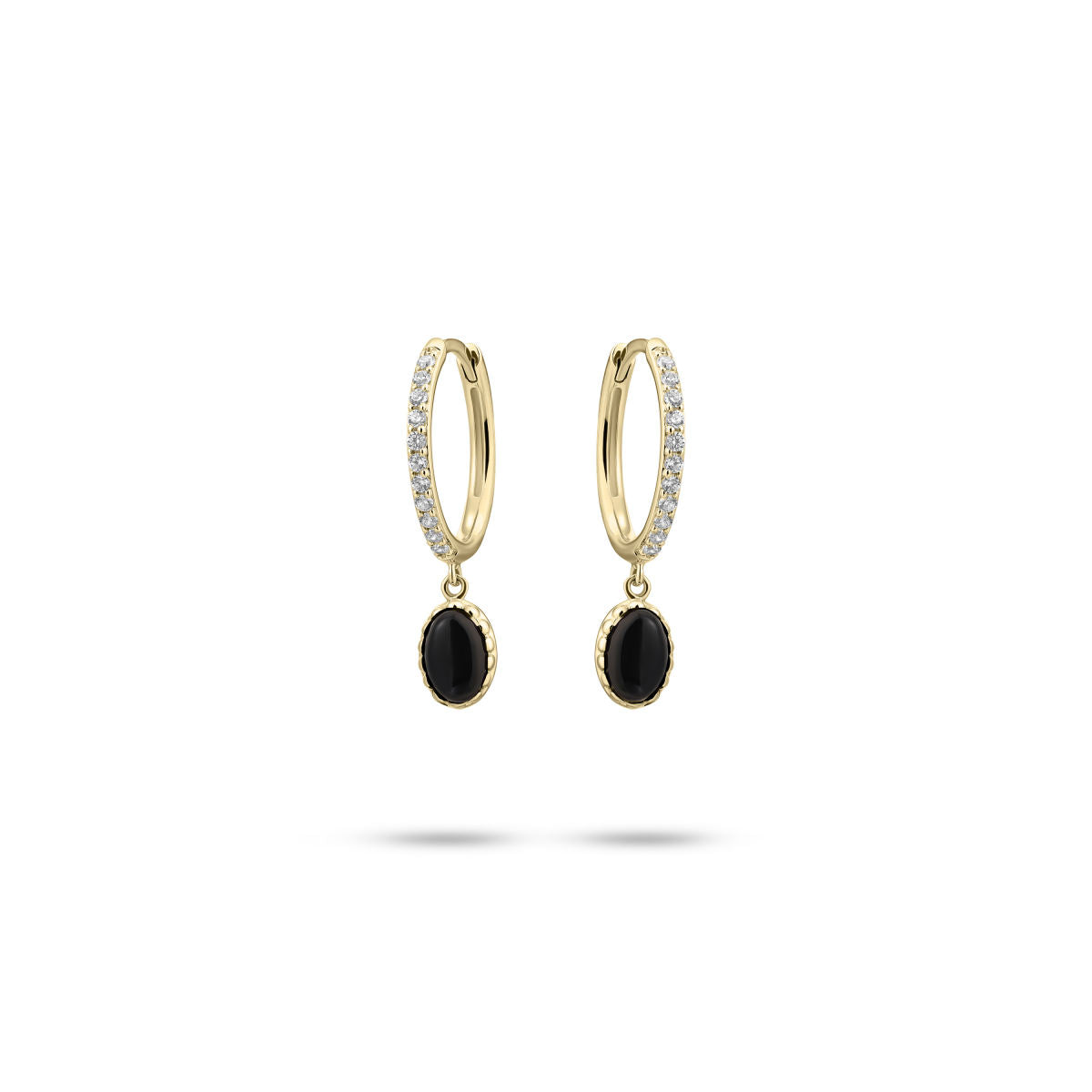 Gisser Oorbellen 14K Geelgoud Zirkonia Zwart – VGKC1018Z