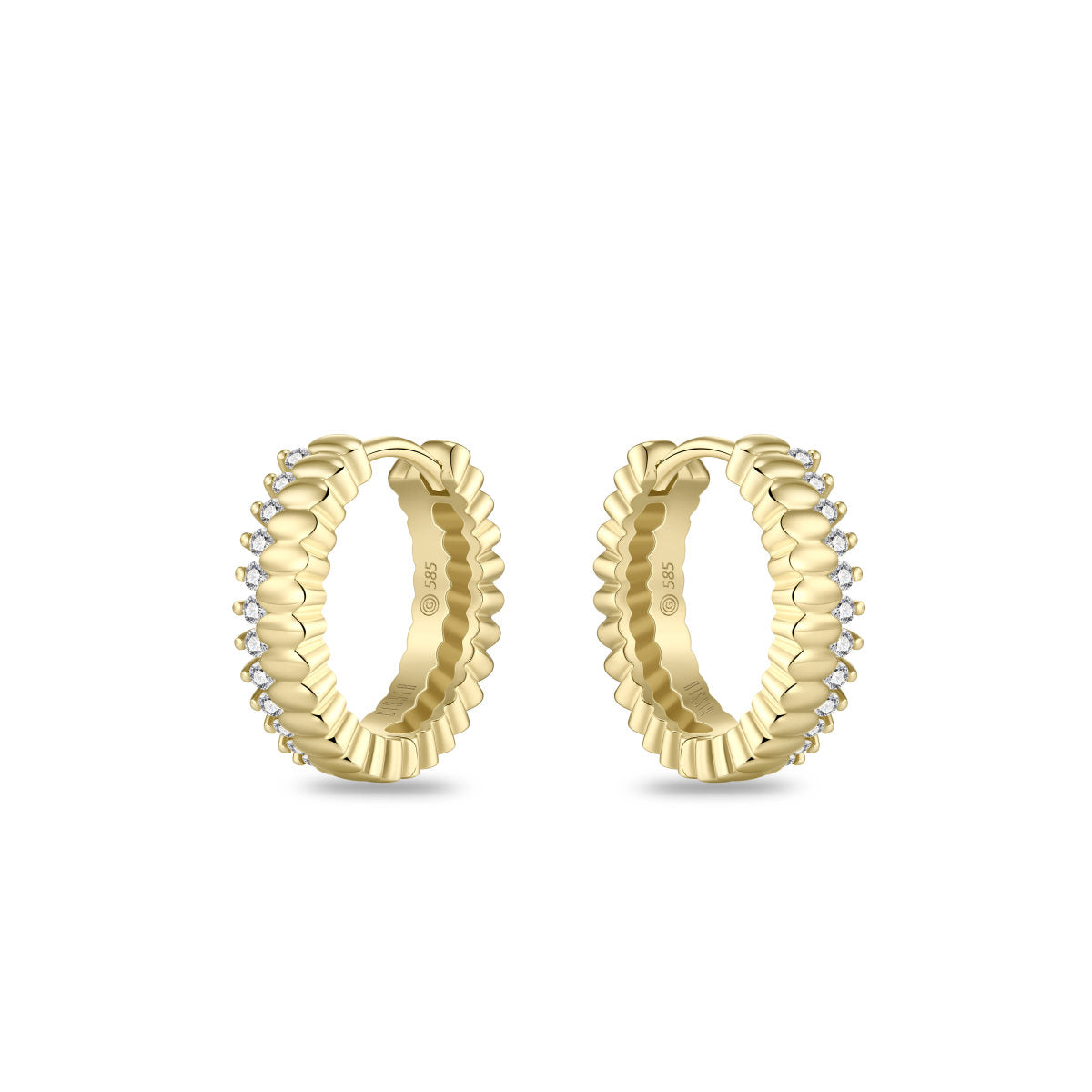 Gisser Oorringen 14K Geelgoud Lab grown diamant – VGLKC1001