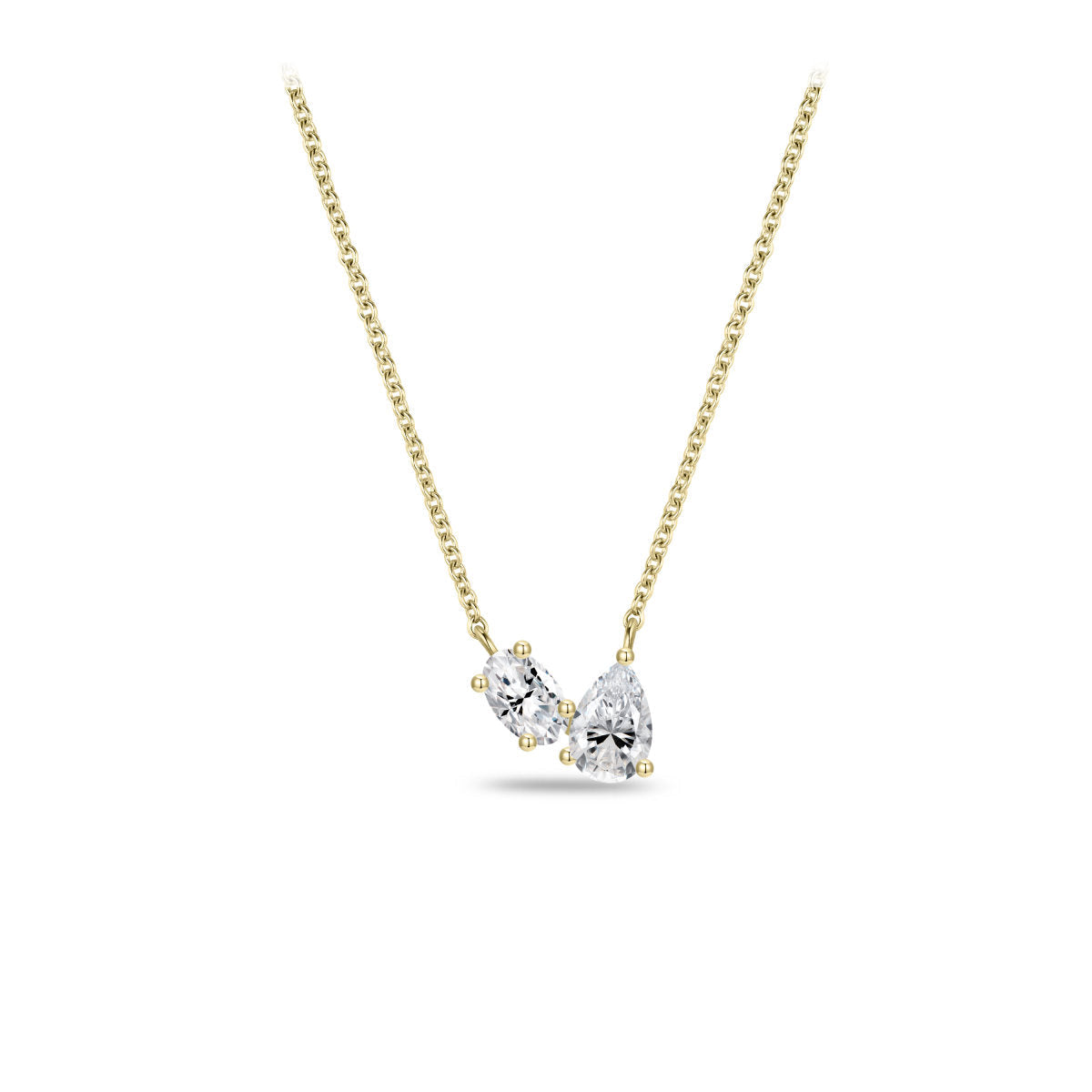 Gisser Ketting 14K Geelgoud Lab grown diamant 42+3 cm – VGLN006