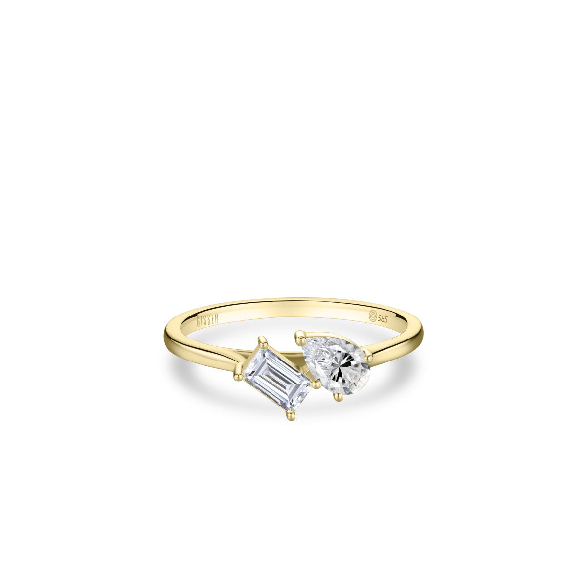 Gisser Ring 14K Geelgoud Lab grown diamant – VGLR005 – foto 2